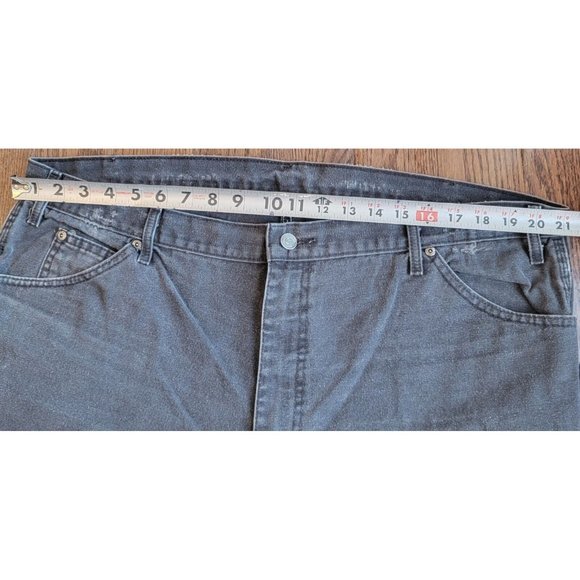 Dickies Faded Black Carpenter Utility Pocket Men’s 42x30 Denim Workwear Jeans - Picture 8 of 10